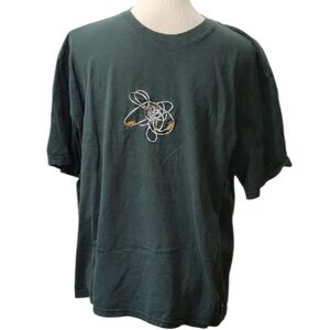 Pull & Bear STWD Green T-Shirt with Abstract Design